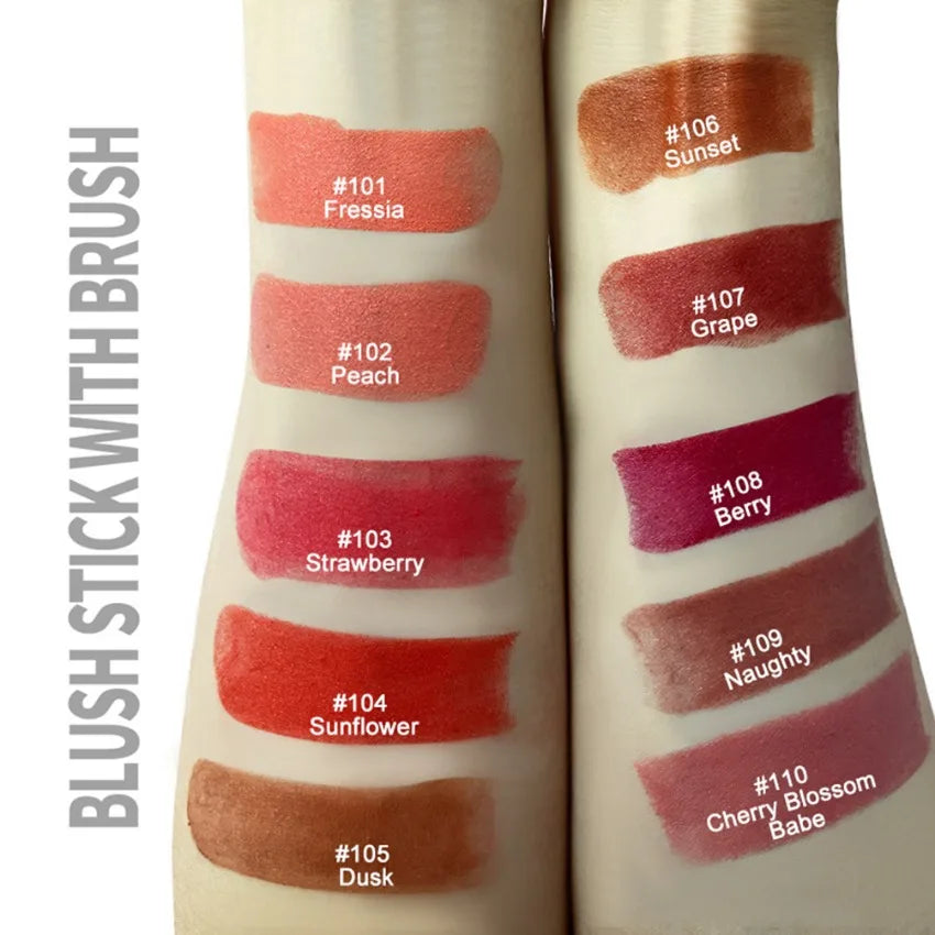 White Tube High Pigment Creamy Blush Stick Private Label Sexy Cheek Blusher with Brushes Custom Logo Low Moq