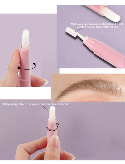 Private Label Eyebrow Styling Soap Pen Custom Bulk Brow Long Lasting White Pink Tube Waterproof Long-lasting Makeup Beauty